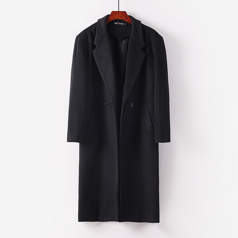 Men's Maxi-Length Wool Blend Overcoat Mune Fashion
