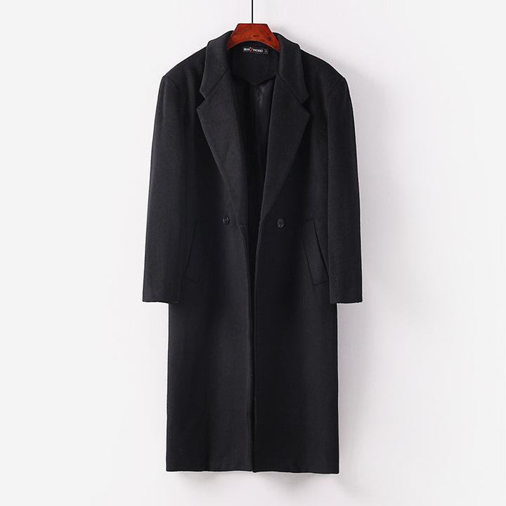 Men's Maxi-Length Wool Blend Overcoat Mune Fashion