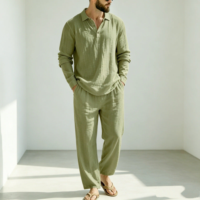 Men's Casual Linen Pajama Mune Fashion