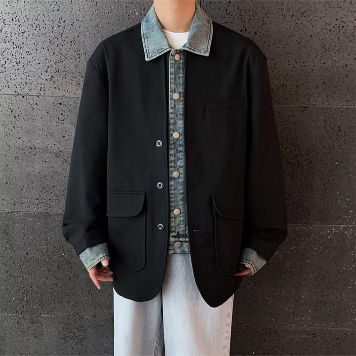 Men's Oversized Blazer Jacket with Flap Pockets Mune Fashion