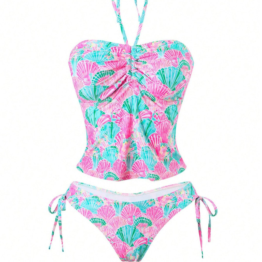 Women's bandeau bikini with playful shell pattern and adjustable straps Mune Fashion