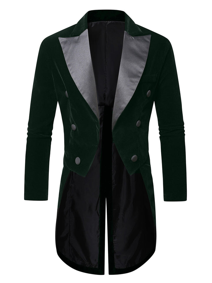 Men's Elegant Velvet Blazer with Modern Cut and Shiny Details Mune