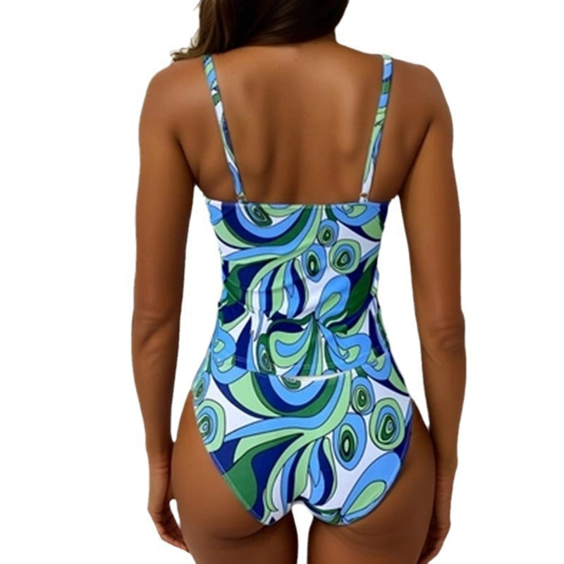 Women's Colorful Swimsuit with Elegant Ruffle Details Mune Fashion
