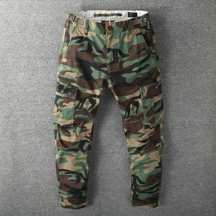 Men's robust cotton cargo pants with reinforced knees and adjustable waistband Mune Fashion
