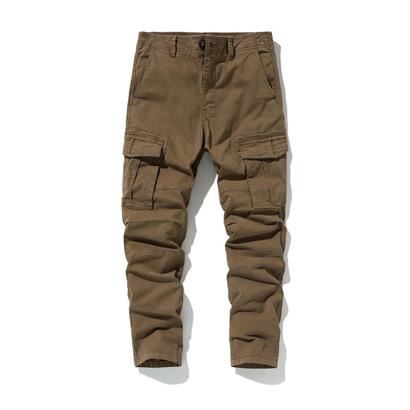 Men's Tapered Canvas Cargo Work Pants with Ergonomic Knee Pleats and Organizer Pockets Mune Fashion