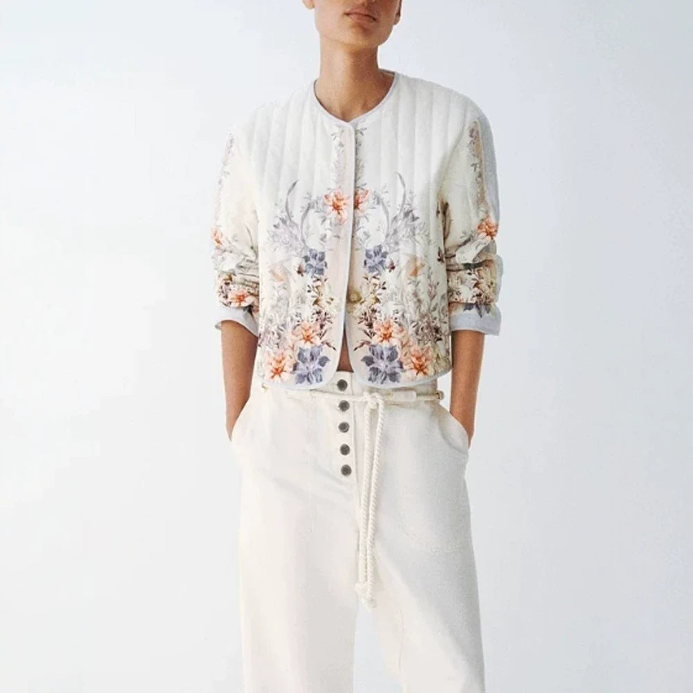 Women Two-Piece Floral Boucle Jacket and Pleated Mini Skirt Set Mune Fashion