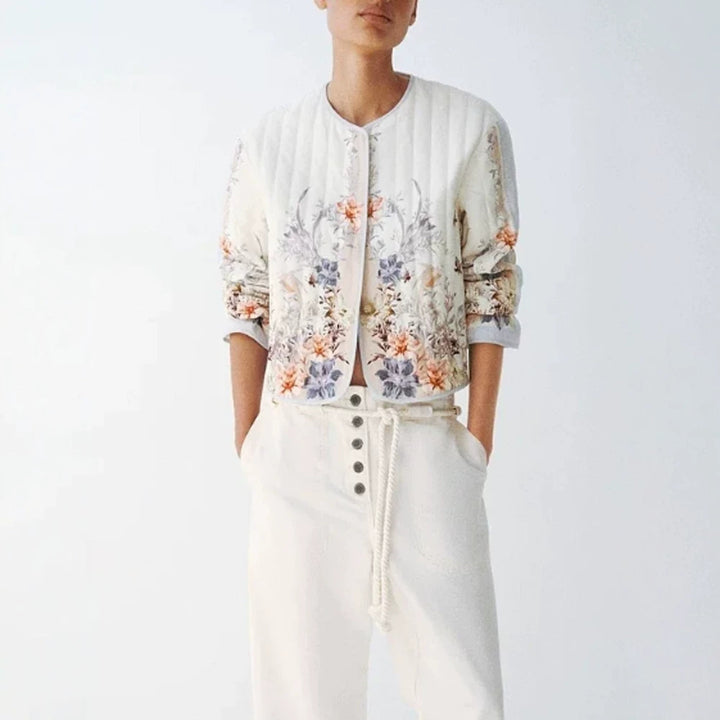 Women Two-Piece Floral Boucle Jacket and Pleated Mini Skirt Set Mune Fashion
