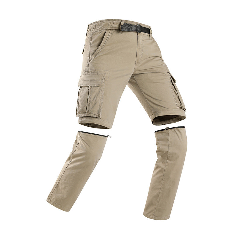 Men's Modular Cargo Pants with Zip-Off Leg Separation and Multi-Pockets Mune Fashion