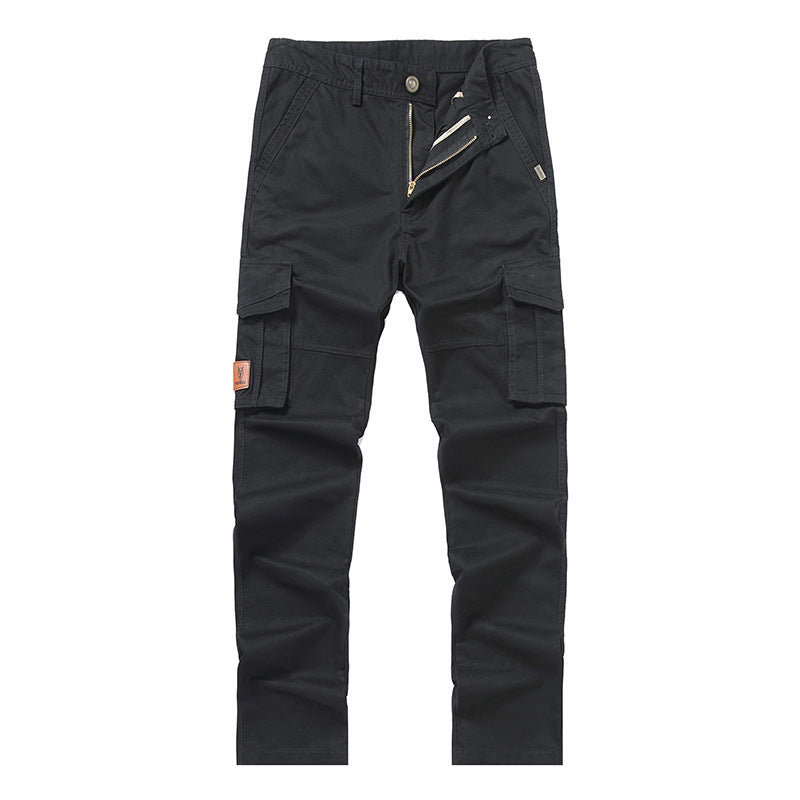 Men's cargo pants in slim-straight cut with multiple pockets and reinforced knees Mune Fashion
