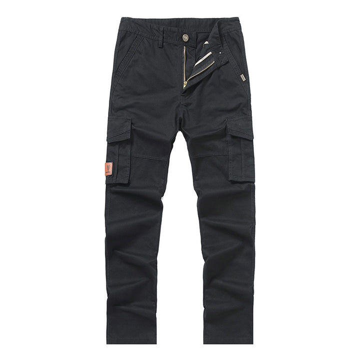Men's cargo pants in slim-straight cut with multiple pockets and reinforced knees Mune Fashion