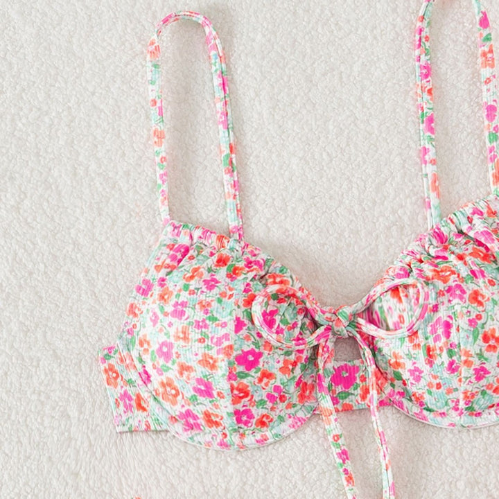 Women Floral Pattern Bikini Set Mune Fashion