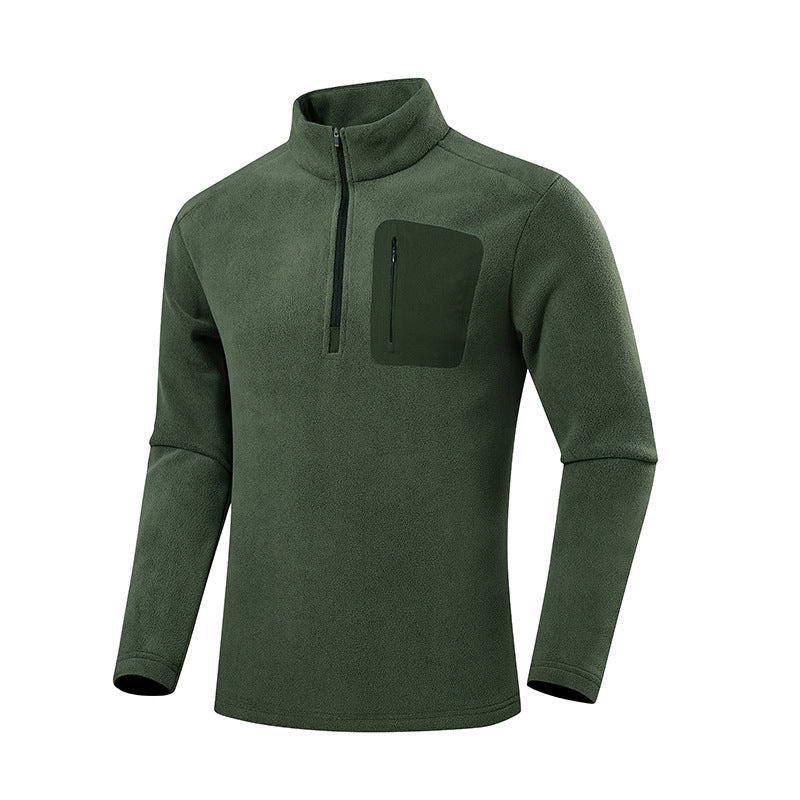 Men's fleece pullover with quarter zip and concealed chest pocket Mune Fashion