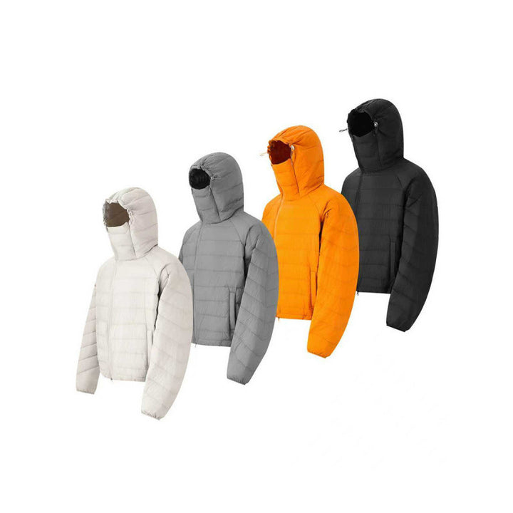 Unisex lightweight padded hooded jacket with thermo insulation, stand-up collar and concealed zipper Mune Fashion