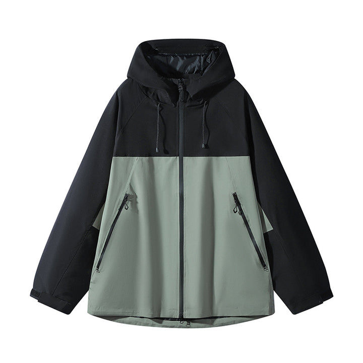 Men's Double Layer Colorblock Softshell Hooded Jacket in Urban Outdoor Cut Mune Fashion
