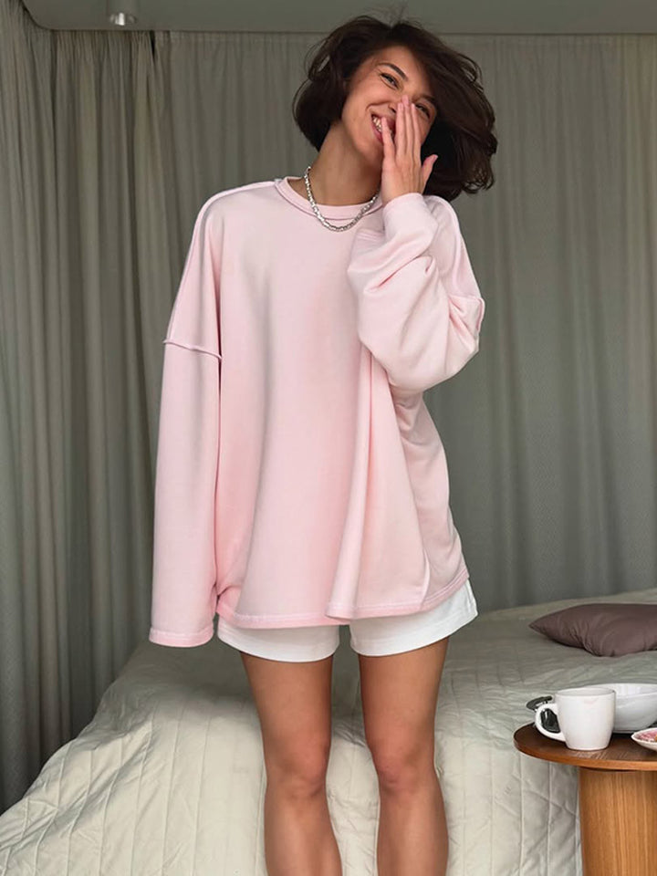 Women's Oversized Sweatshirt with Raglan Sleeves & Extra Long Lounge Cut Mune Fashion