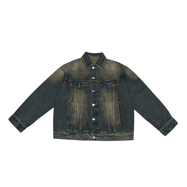 Unisex Oversized Jeans Jacket with Vintage-Washed Effect and Chest Pockets Mune Fashion