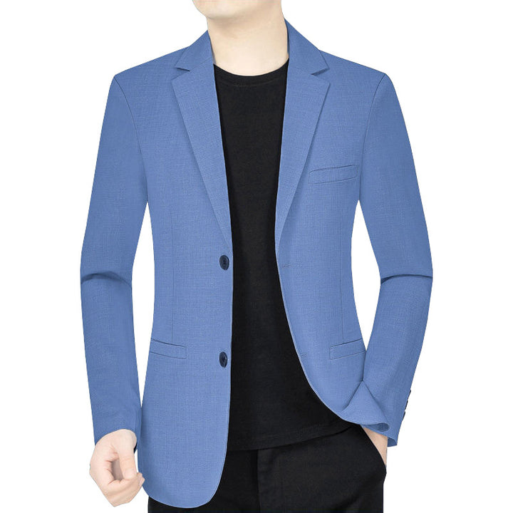 Men's slim fit single-breasted city blazer with textured wool blend Mune Fashion