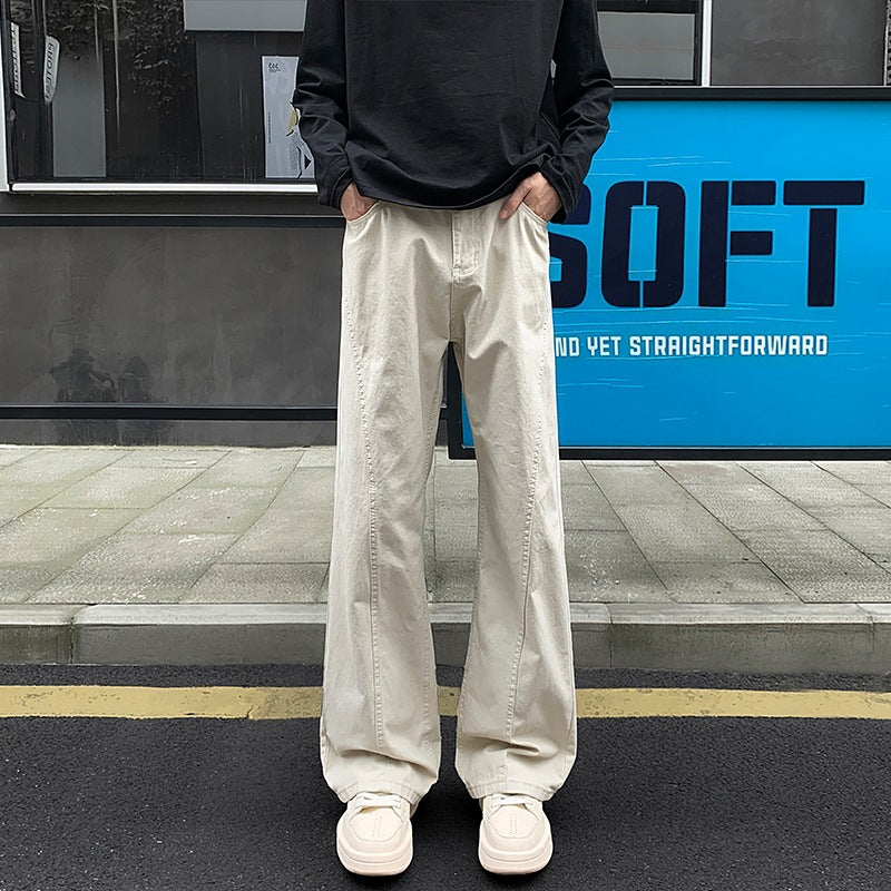 Men's Loose-Fitting Canvas Pants with Extra Wide Leg and Deep Crotch Mune Fashion