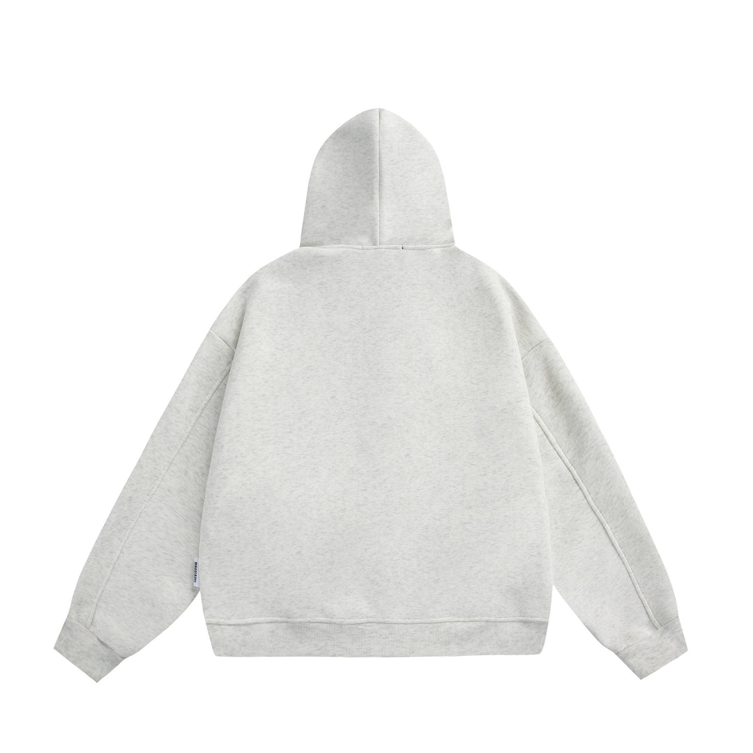 Unisex Hooded Sweat Jacket with Double Zipper and Decorative Seam Panel Mune Fashion