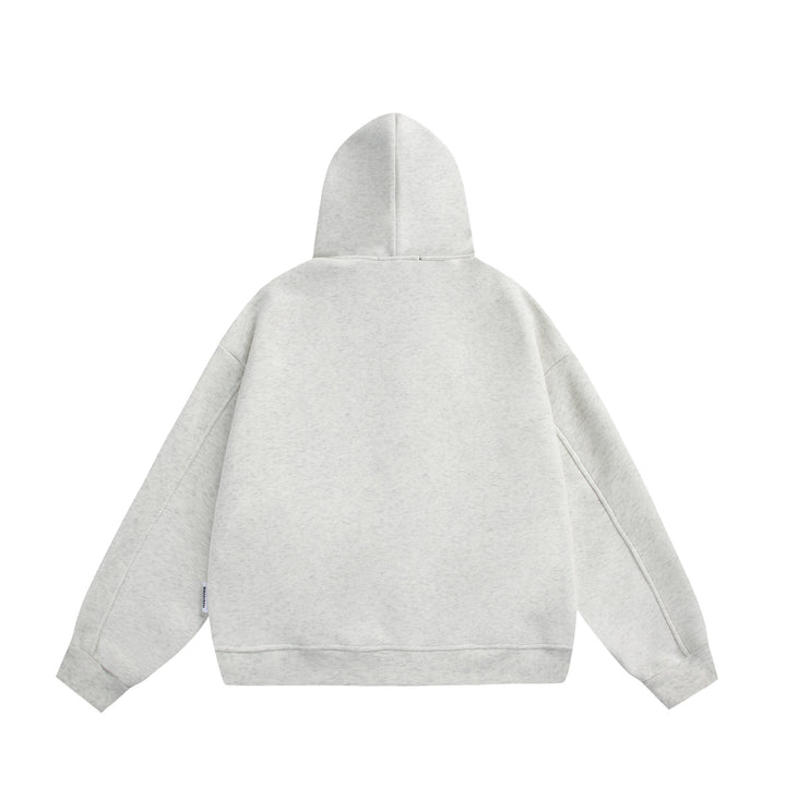 Unisex Hooded Sweat Jacket with Double Zipper and Decorative Seam Panel Mune Fashion