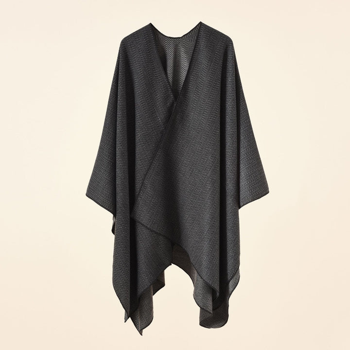 Women Jacquard Poncho with Paisley pattern Mune Fashion