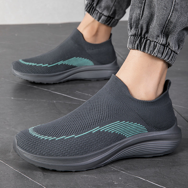 Men's sock-like knitted sneakers with seamless upper and shock-absorbing sole Mune Fashion