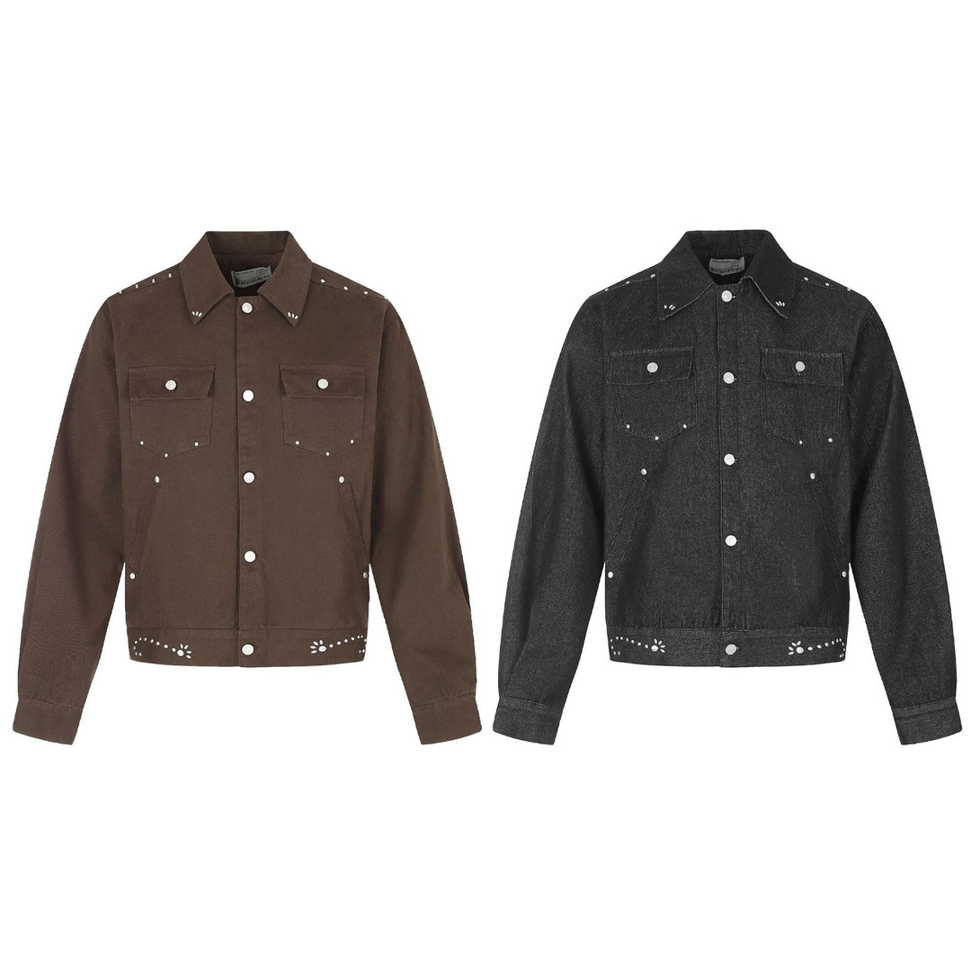Ladies short-cut western-inspired blouson jacket with stud application Mune Fashion