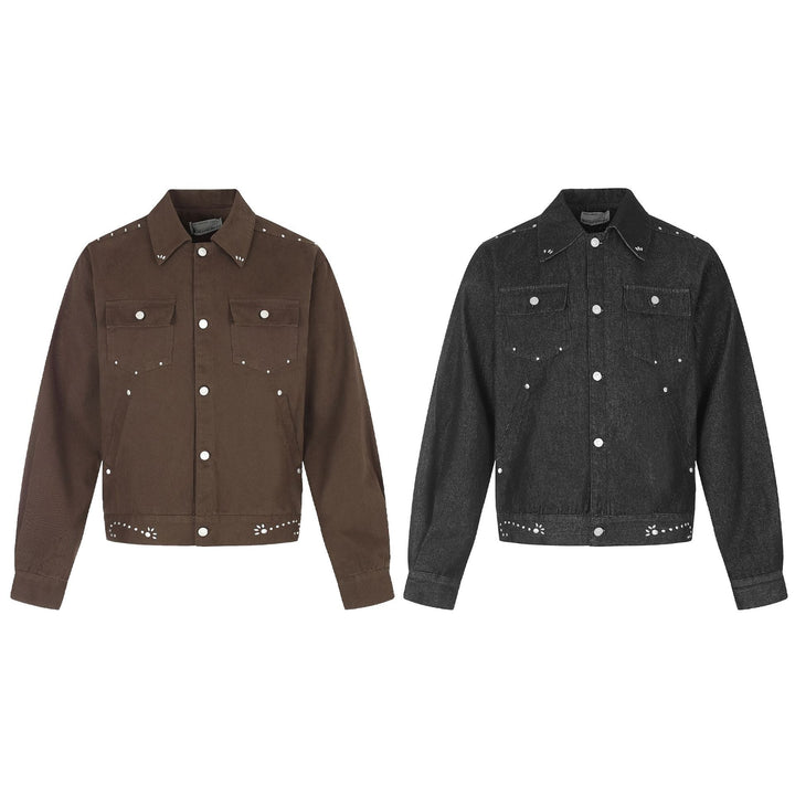 Ladies short-cut western-inspired blouson jacket with stud application Mune Fashion
