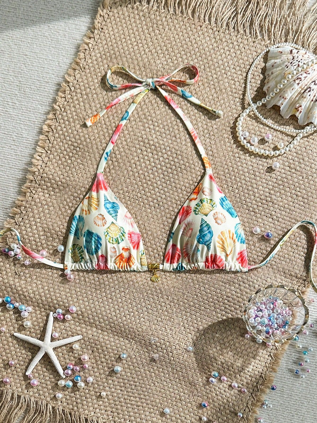 Women's Triangle Bikini Top with Ruffles Mune Fashion