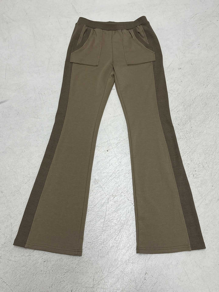 Women's Nan Stretch Flared Pants with High Waist, Patch Pockets and Side Insert Panels Mune Fashion