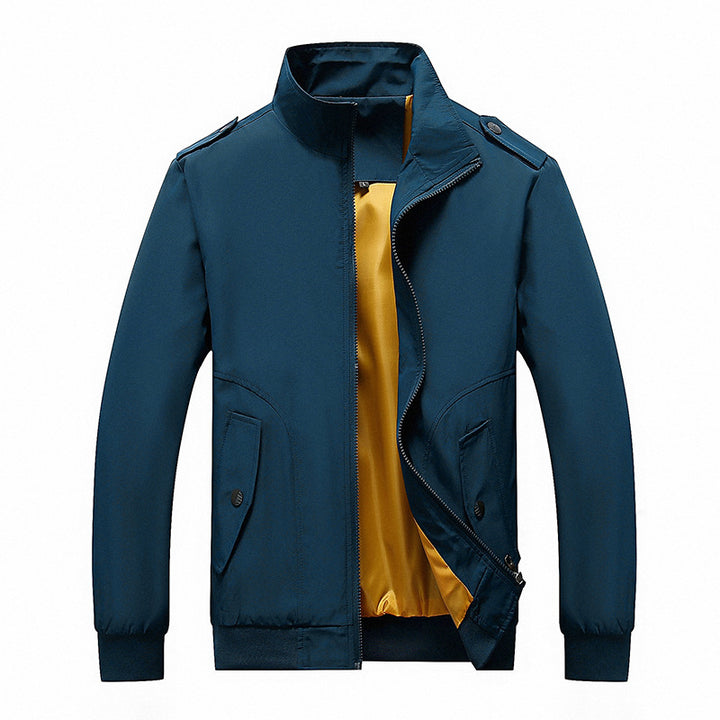 Men's bomber jacket in aviator microfiber look with arm pocket and ribbed cuffs Mune Fashion