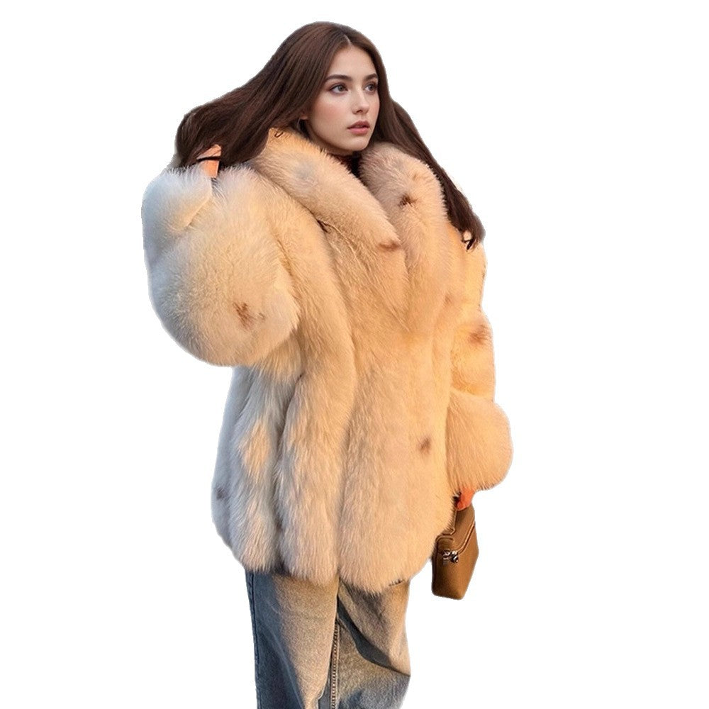 Women Short Cut Faux Fur Coat with Voluminous Teddy Effect Mune Fashion