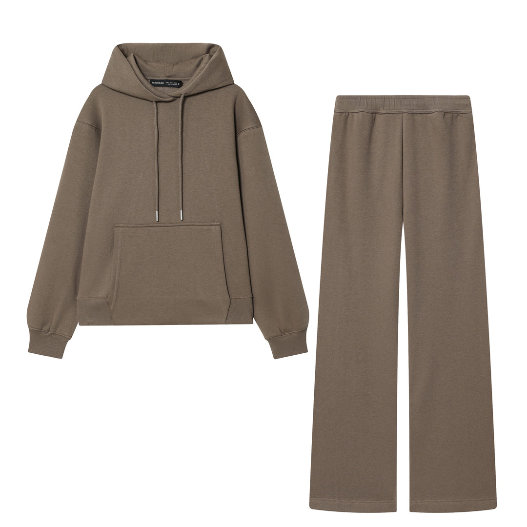 Women's Lounge Set with Oversize Hoodie and Wide Sweatpant Hose Mune Fashion