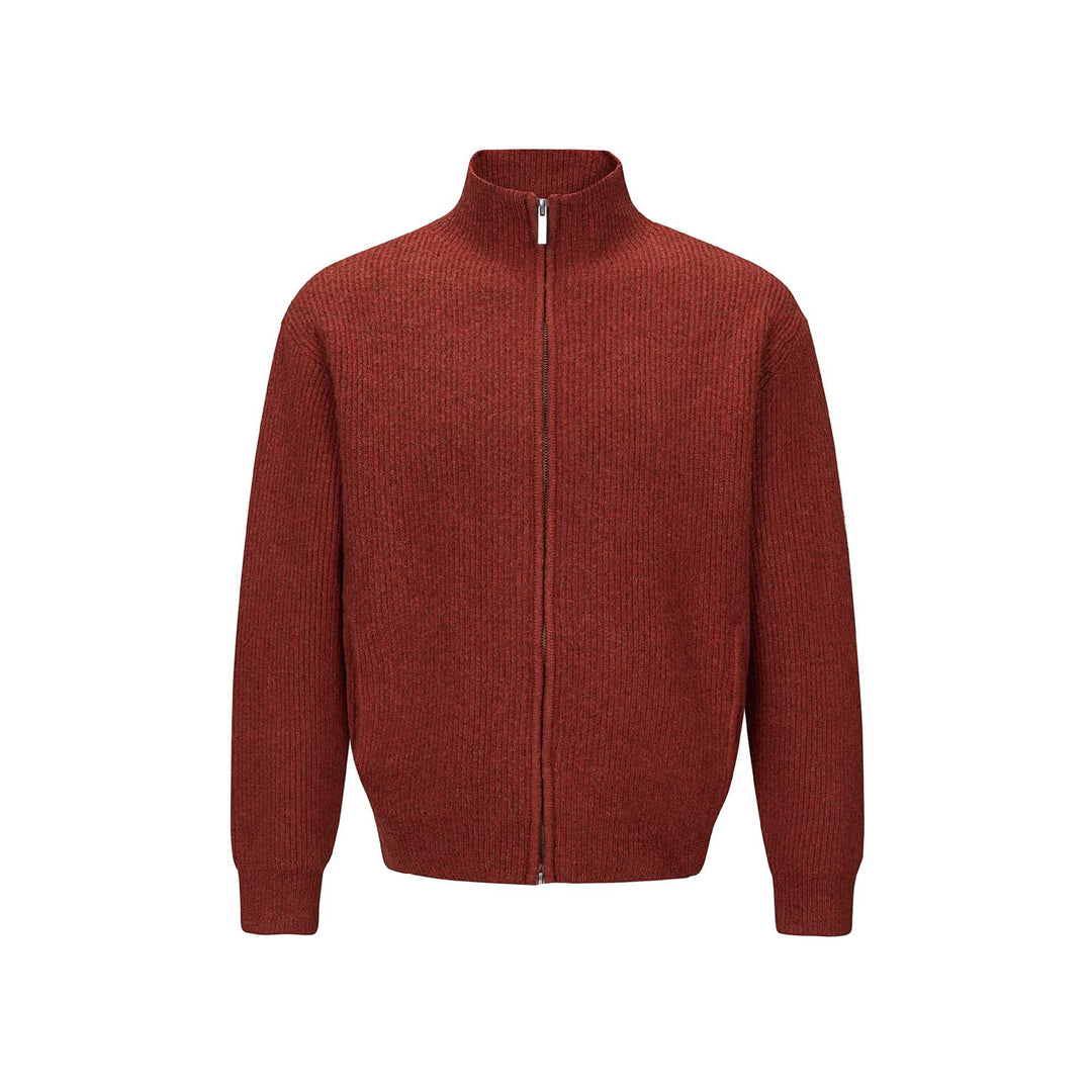 Unisex Short Ribbed Knit Zipper with High Stand Collar and Slim Fit Mune Fashion