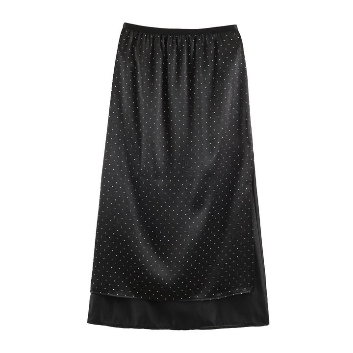Women's underskirt with polka dot mesh overlay and elastic waistband Mune Fashion