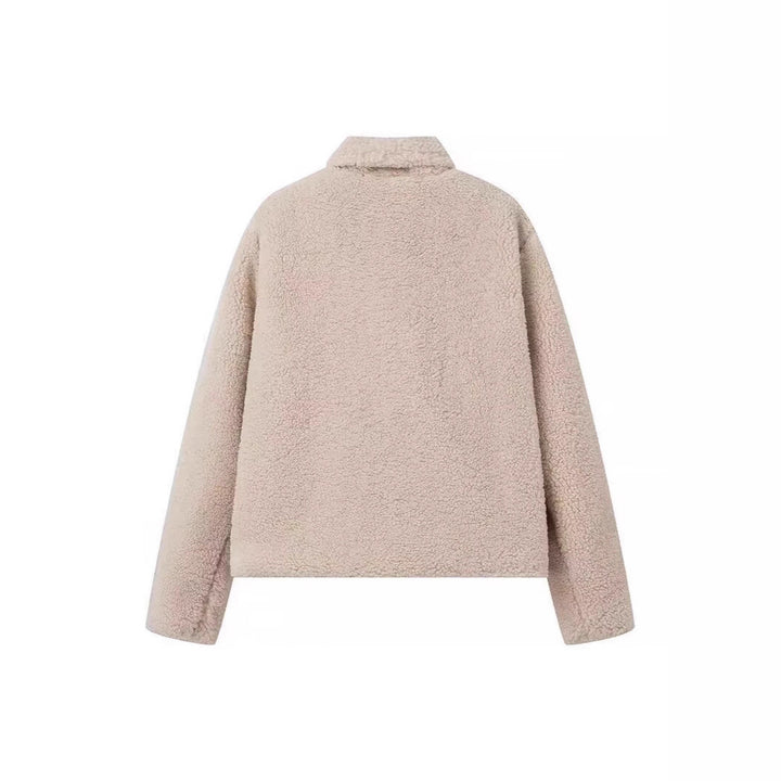 Women's teddy coat made of faux shearling with oversized collar Mune Fashion