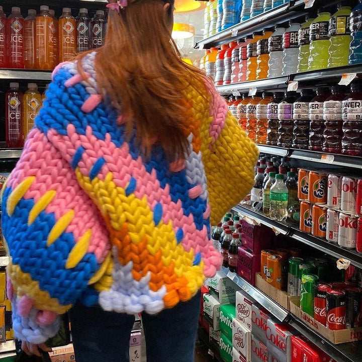 Ladies Fashionable Cardigan with Colorful Design