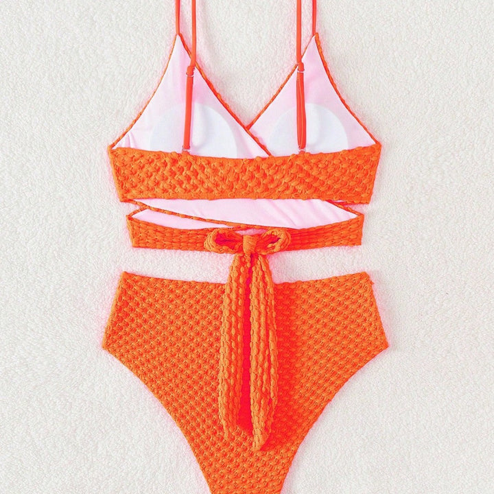 Women High-Waisted Bikini with Modern Wrap Design Mune Fashion