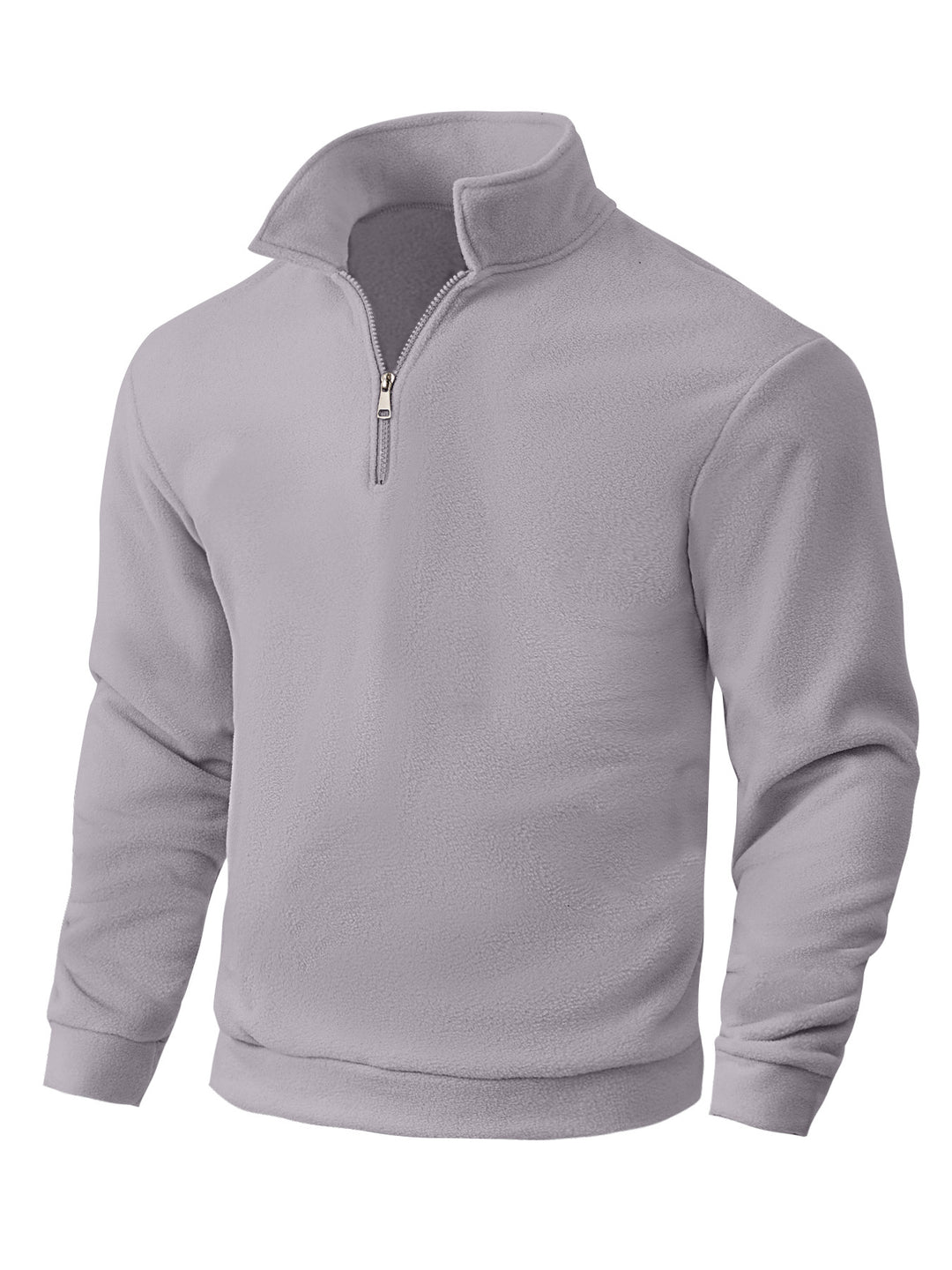 Men's Nano Fleece Half-Zip Pullover with Stand-Up Collar, Soft Teddy Fleece and Elastic Cuffs Mune Fashion