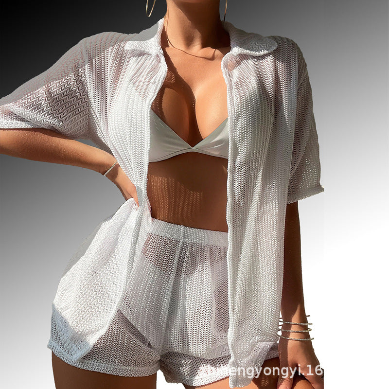 Women's leisure suit with airy knit design Mune Fashion