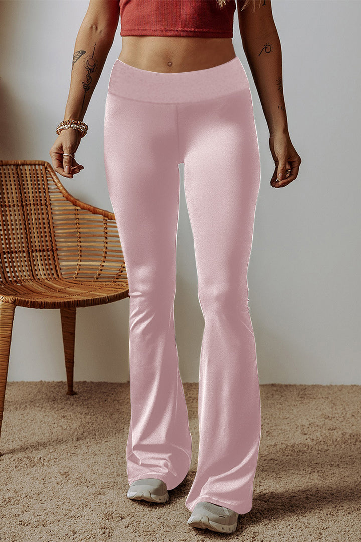 Women High-Waist Flare Pants made of Stretch Jersey with Wide Flare Mune Fashion