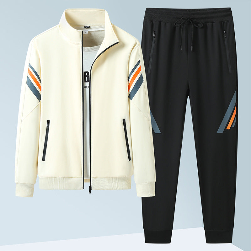 Men's sporty functional training set with stand-up collar, zippered pockets, and drawstring waist Mune Fashion