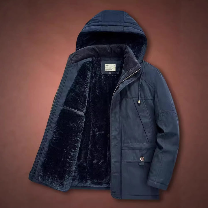 Men's winter parka with teddy fleece lining and hood Mune Fashion