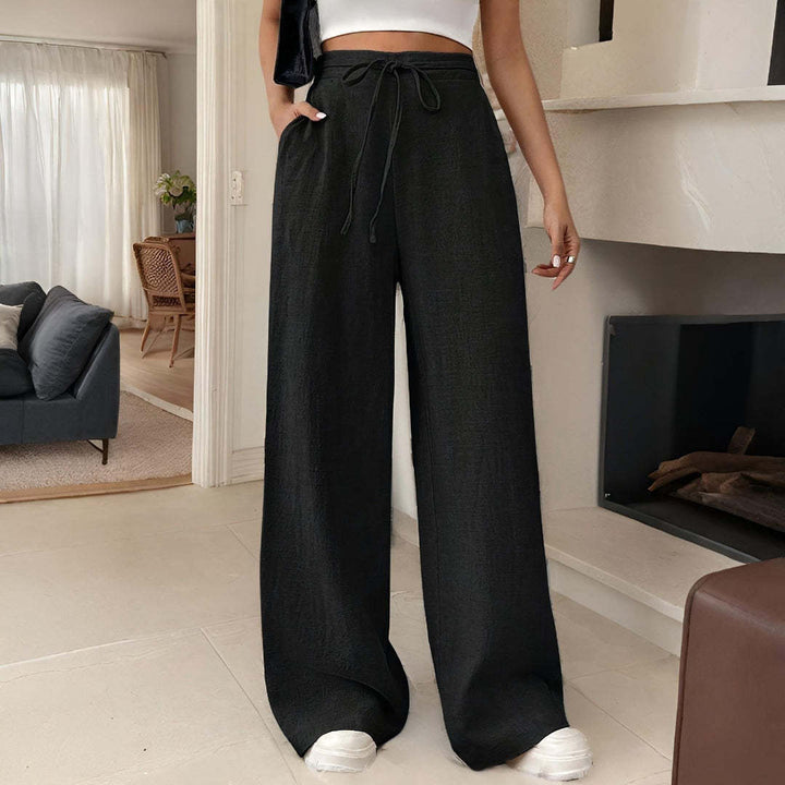 Women's trendy palazzo pants with elastic waistband