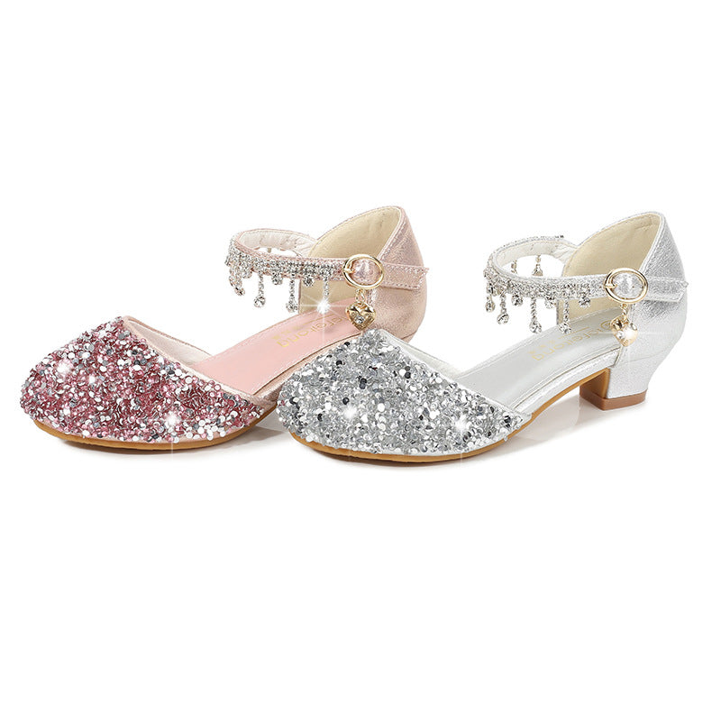 Women Glittering Party Shoes with Low Heel Mune Fashion