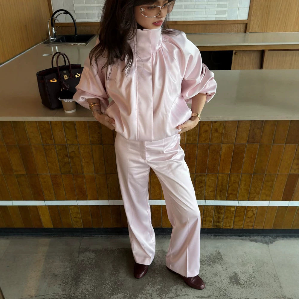 Women's High-Waist Palazzo Pants with Crease and Wide Leg Mune Fashion