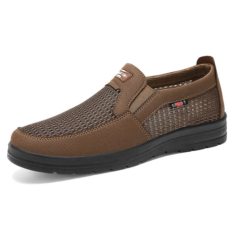 Men's breathable slip-on leisure shoe with knitted upper, elastic entry and shock-absorbing EVA sole Mune Fashion