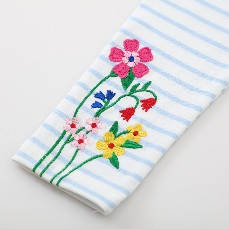 Girl leggings with colorful flower embroidery design Mune Fashion