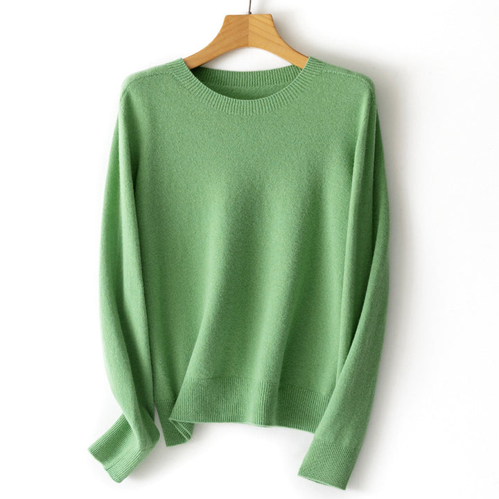 Women's Cashmere Blend Round Neck Sweater with Oversized Cut Mune Fashion