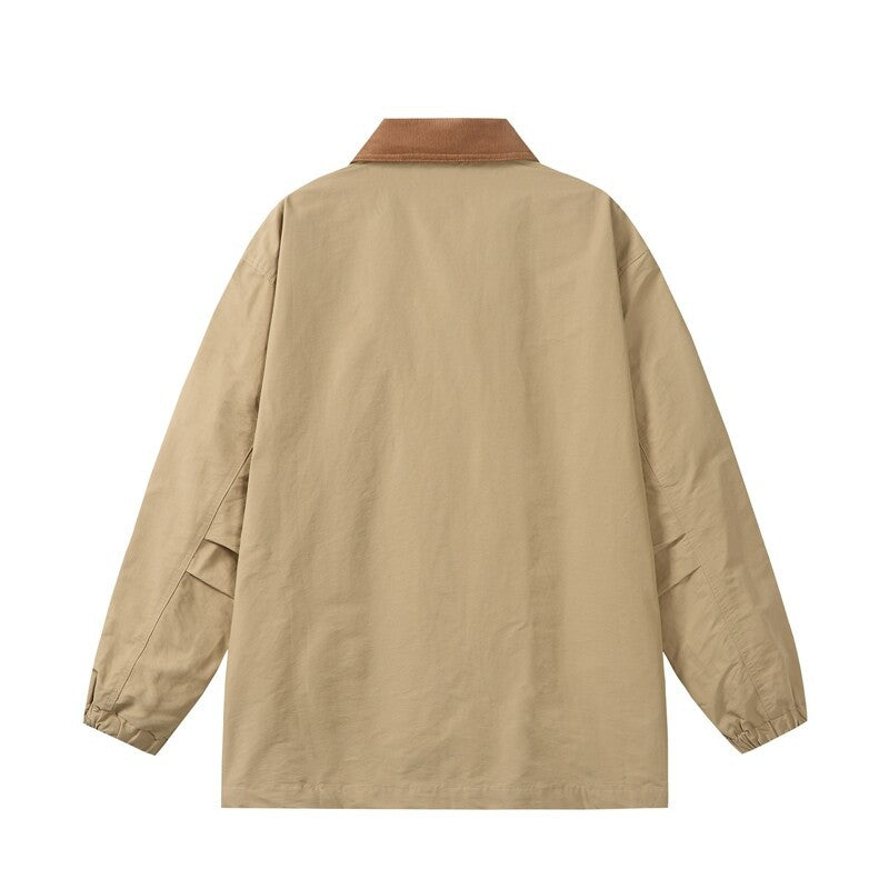 Men's transitional worker jacket in boxy cut with cord collar and flap pockets Mune Fashion